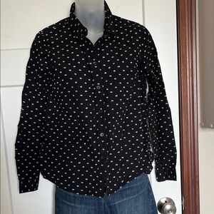 Banana Republic Black and White Patterned Shirt